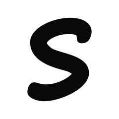 S glyph icon with white background vector stock illustration
