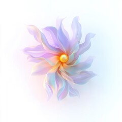 Obraz premium commercial photography for advertising campaign fantastical 3d herbal flower with spiraling luminous petals and glowing