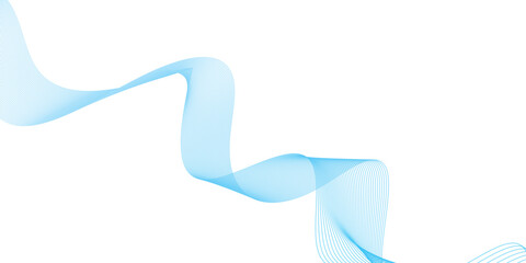 Abstract soft blue glowing wave curved lines background. Digital frequency track equalizer. Vector illustration.	