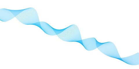 Abstract soft blue glowing wave curved lines background. Digital frequency track equalizer. Vector illustration.	