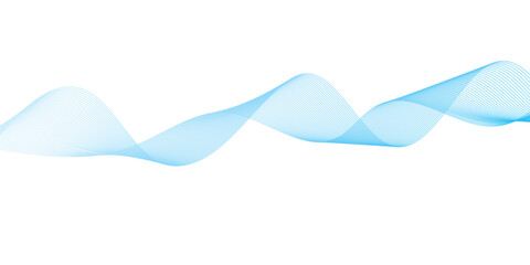 Abstract soft blue glowing wave curved lines background. Digital frequency track equalizer. Vector illustration.	