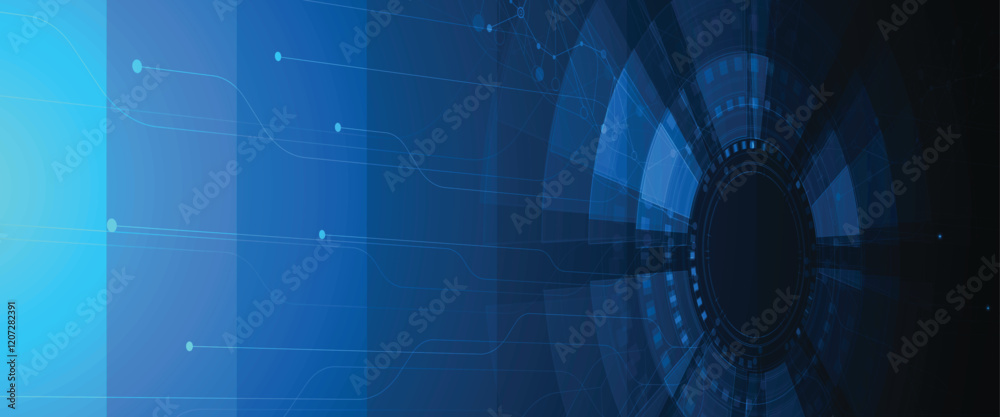 Aufkleber abstract glowing technology and network concept