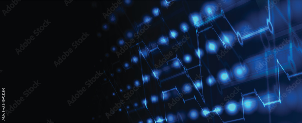 Poster abstract glowing technology and network concept