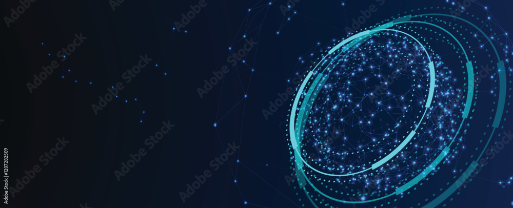 Poster abstract glowing technology and network concept