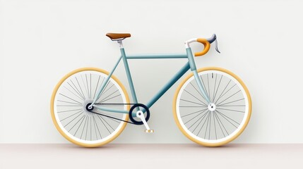 Fototapeta premium Stylish Minimalist Bicycle Design with Modern Aesthetic, Vibrant Colors, and Clean Lines Perfect for Urban Transport and Creative Projects