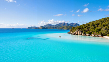 Obraz premium Tranquil azure lagoon with serene waters, natural beauty