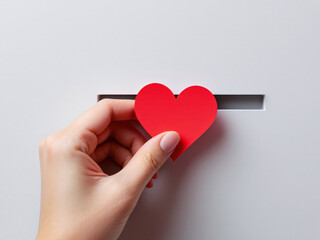 Fototapeta premium Donating to charity, showing love and support for social causes.