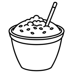Smoothie Bowl Minimal Line Art