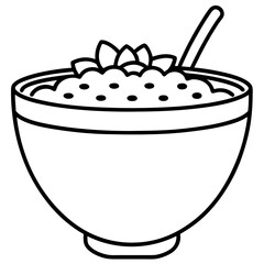Smoothie Bowl Minimal Line Art