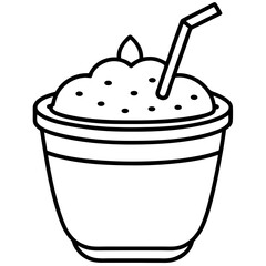 Smoothie Bowl Minimal Line Art