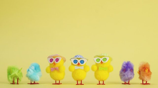 dancing chickens easter stop motion animation with copy space