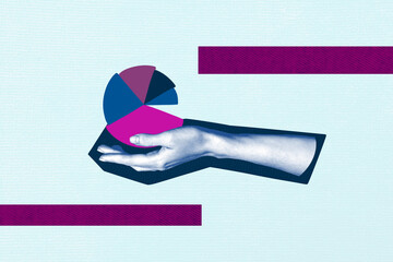 Trend artwork composite 3D photo collage design of symbol silhouette hand body language showing...