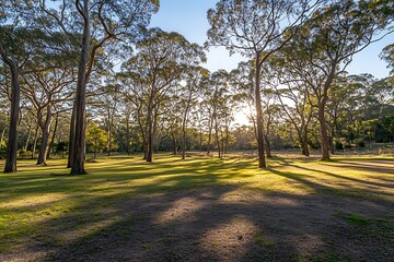 Serene Forest Landscape at Golden Hour