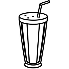 Smoothie Glass Line Art