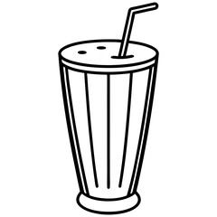 Smoothie Glass Line Art