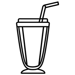 Smoothie Glass Line Art