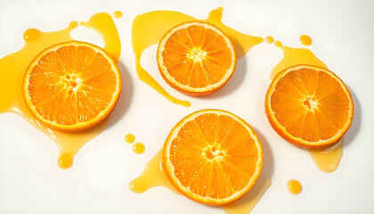 orange slices on white
