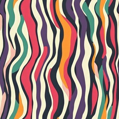 Abstract Colorful Wavy Stripes Pattern Design