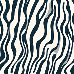 Fototapeta premium Abstract Wavy Lines Pattern Design in Dark Blue and White