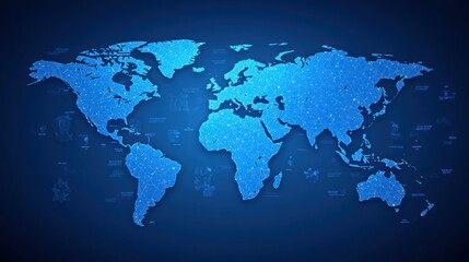 Obraz premium Global network map visualization
