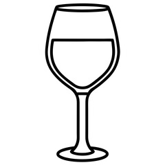 Sophisticated Wine Glass Vector Sketch