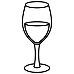 Sophisticated Wine Glass Vector Sketch