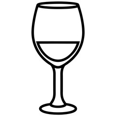 Sophisticated Wine Glass Vector Sketch