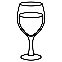 Sophisticated Wine Glass Vector Sketch