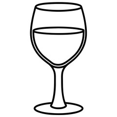 Sophisticated Wine Glass Vector Sketch