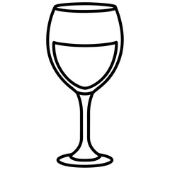 Sophisticated Wine Glass Vector Sketch