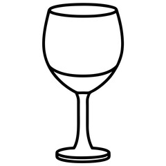 Sophisticated Wine Glass Vector Sketch