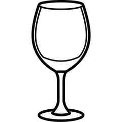 Sophisticated Wine Glass Vector Sketch