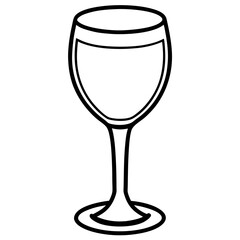 Sophisticated Wine Glass Vector Sketch