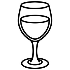 Sophisticated Wine Glass Vector Sketch