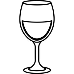 Sophisticated Wine Glass Vector Sketch