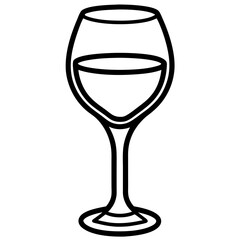 Sophisticated Wine Glass Vector Sketch