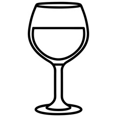 Sophisticated Wine Glass Vector Sketch