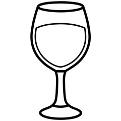 Sophisticated Wine Glass Vector Sketch