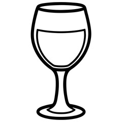 Sophisticated Wine Glass Vector Sketch