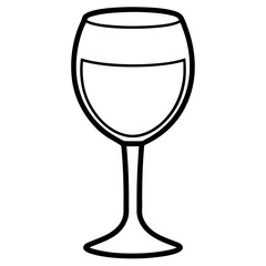 Sophisticated Wine Glass Vector Sketch