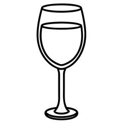 Sophisticated Wine Glass Vector Sketch