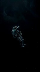 Fototapeta premium digital technology astronaut in space poster background