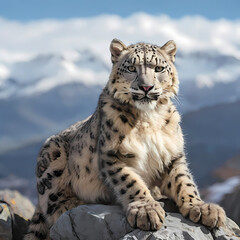 Obraz premium snow leopard in the wild 