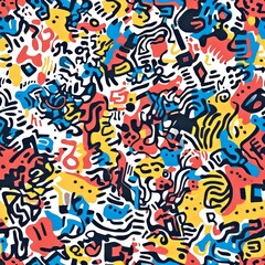 Obraz premium Abstract Colorful Doodle Art Pattern Design