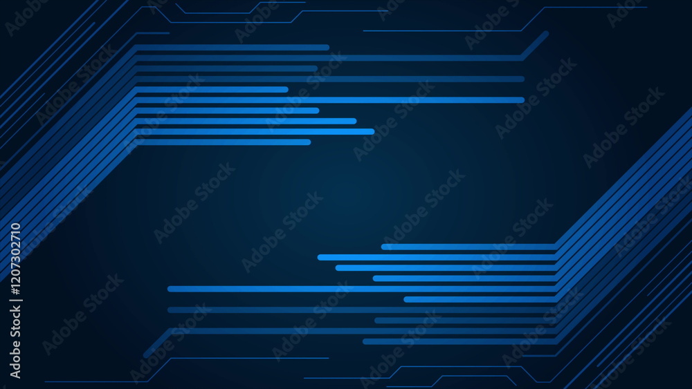 Poster abstract glowing blue tech circuit board lines minimal background
