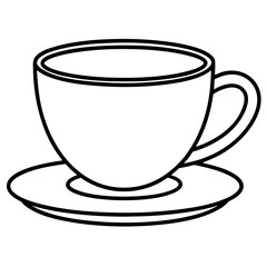 Tea Cup Line Art Illustration