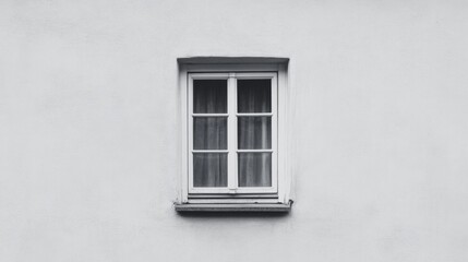 Single window on a white wall.