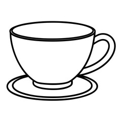 Tea Cup Line Art Illustration