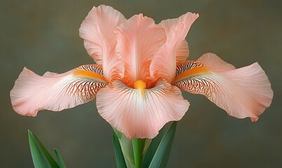 Peach Iris Blossom: Delicate Petals, Artistic Still Life