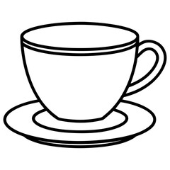 Tea Cup Line Art Illustration
